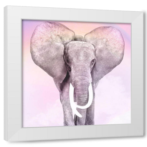 Pink Animals 2 White Modern Wood Framed Art Print by Allen, Kimberly
