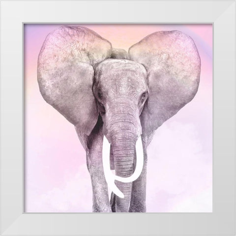 Pink Animals 2 White Modern Wood Framed Art Print by Allen, Kimberly