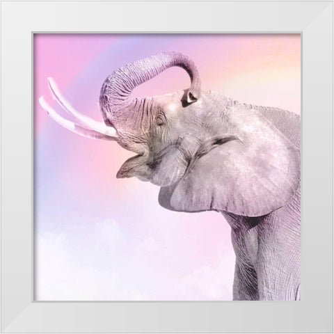 Pink Animals 3 White Modern Wood Framed Art Print by Allen, Kimberly