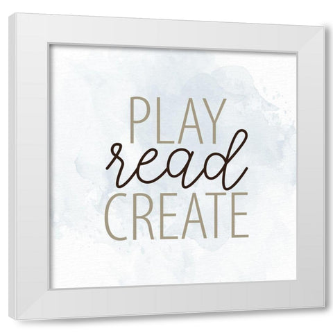 Play Read 1 White Modern Wood Framed Art Print by Allen, Kimberly