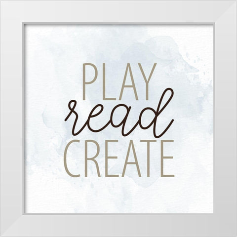 Play Read 1 White Modern Wood Framed Art Print by Allen, Kimberly