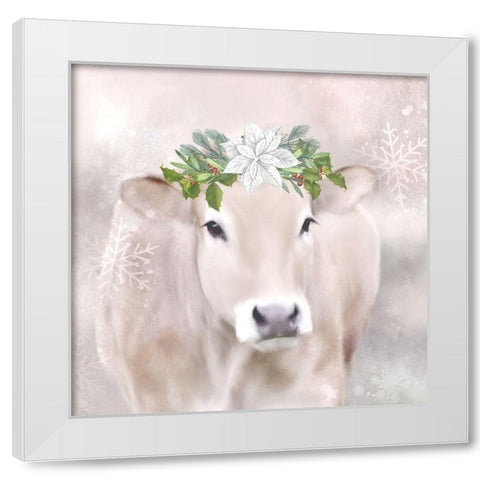 Snow Cow White Modern Wood Framed Art Print by Allen, Kimberly