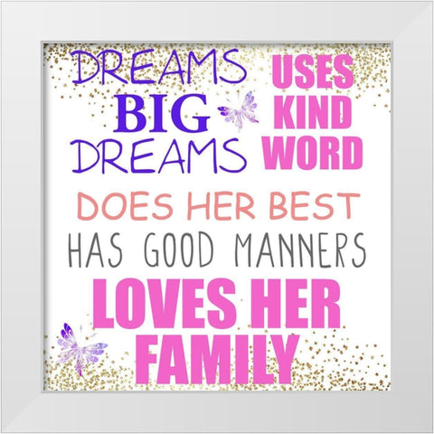 A Princess 3 White Modern Wood Framed Art Print by Allen, Kimberly