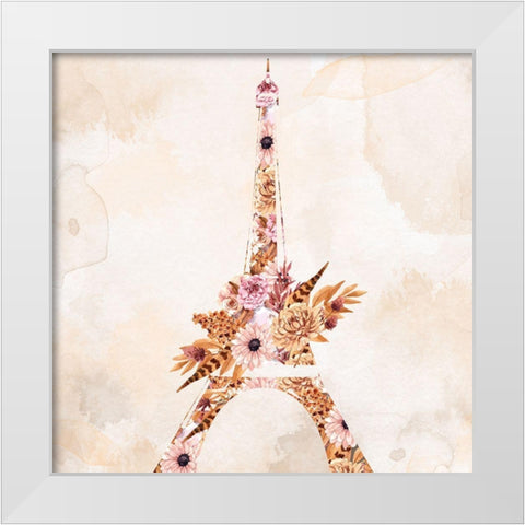 Paris Fall Blooms 1 White Modern Wood Framed Art Print by Allen, Kimberly