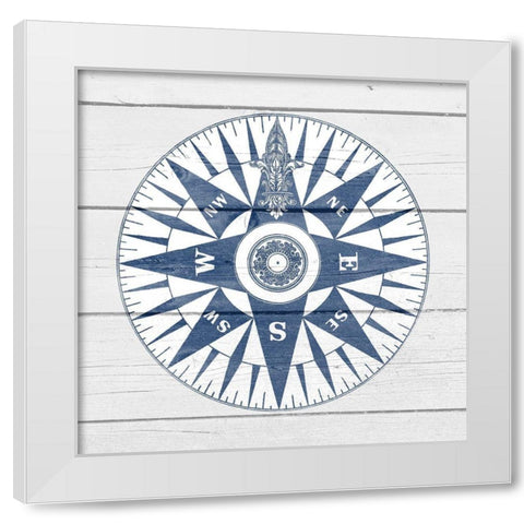 Wood Compass White Modern Wood Framed Art Print by Allen, Kimberly