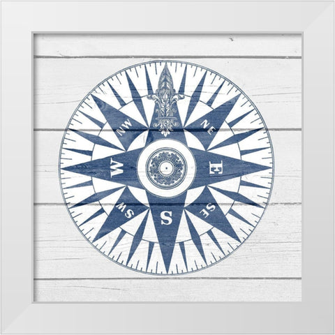 Wood Compass White Modern Wood Framed Art Print by Allen, Kimberly