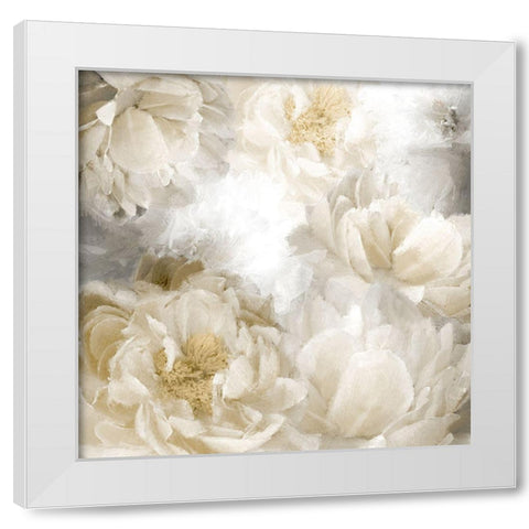Peony Abstract White Modern Wood Framed Art Print by Allen, Kimberly