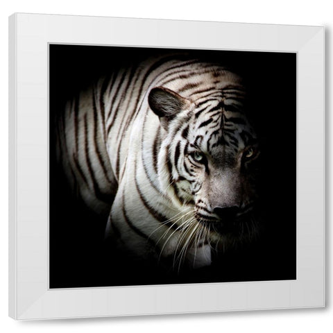 Who Arms Me White Modern Wood Framed Art Print by Allen, Kimberly