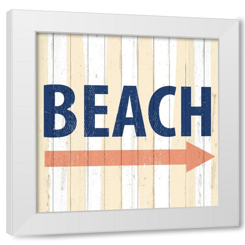 To the Beach White Modern Wood Framed Art Print by Allen, Kimberly