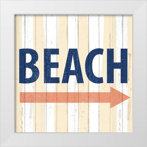 To the Beach White Modern Wood Framed Art Print by Allen, Kimberly