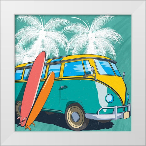 Beach Time White Modern Wood Framed Art Print by Allen, Kimberly