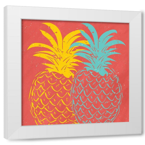 Pineapple Summer White Modern Wood Framed Art Print by Allen, Kimberly