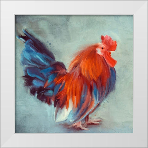 Rooster 1 White Modern Wood Framed Art Print by Allen, Kimberly