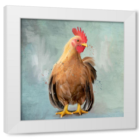 Rooster 2 White Modern Wood Framed Art Print by Allen, Kimberly