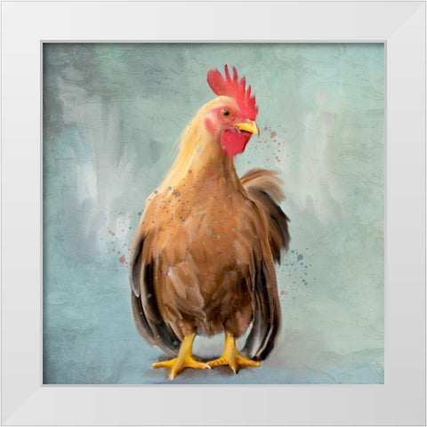 Rooster 2 White Modern Wood Framed Art Print by Allen, Kimberly