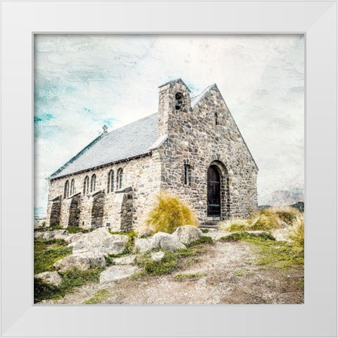 Stone Church White Modern Wood Framed Art Print by Allen, Kimberly