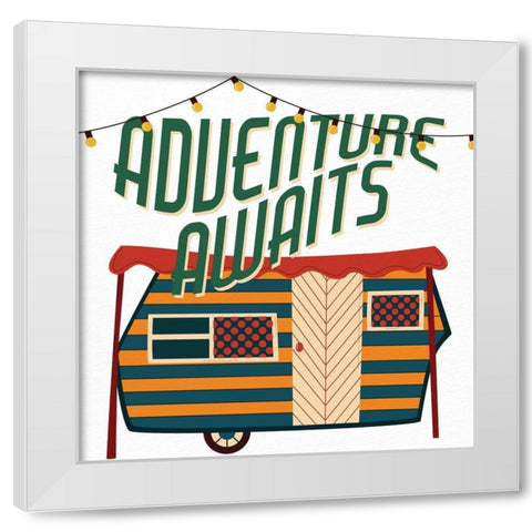 Happy Camper 2 White Modern Wood Framed Art Print by Allen, Kimberly