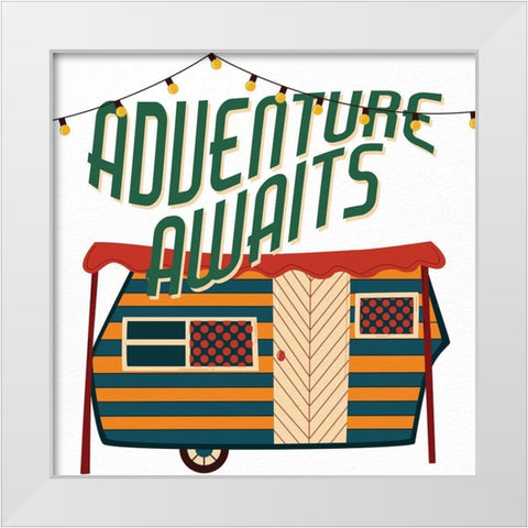 Happy Camper 2 White Modern Wood Framed Art Print by Allen, Kimberly