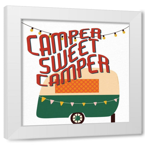 Happy Camper 3 White Modern Wood Framed Art Print by Allen, Kimberly