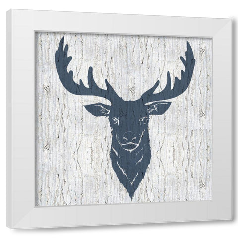 Stag White Modern Wood Framed Art Print by Allen, Kimberly
