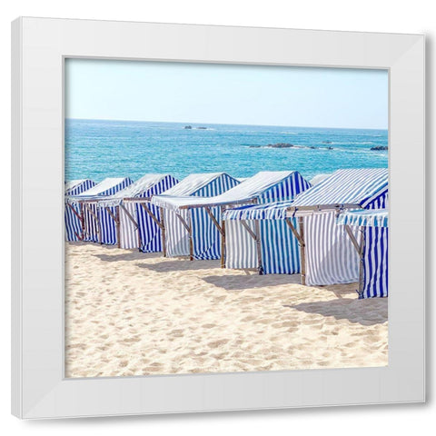 Beach Stripes White Modern Wood Framed Art Print by Allen, Kimberly
