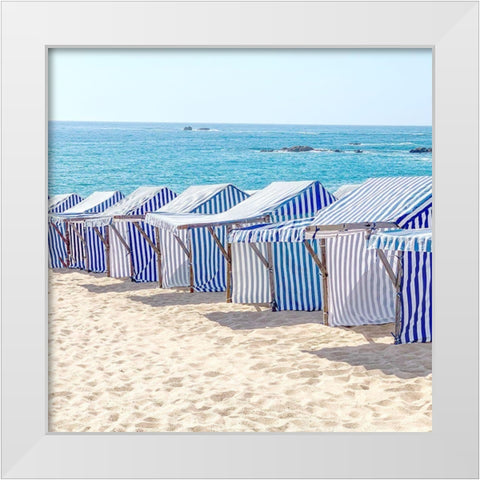Beach Stripes White Modern Wood Framed Art Print by Allen, Kimberly