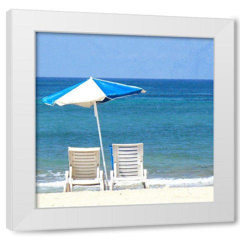 Beach Stripes 2 White Modern Wood Framed Art Print by Allen, Kimberly