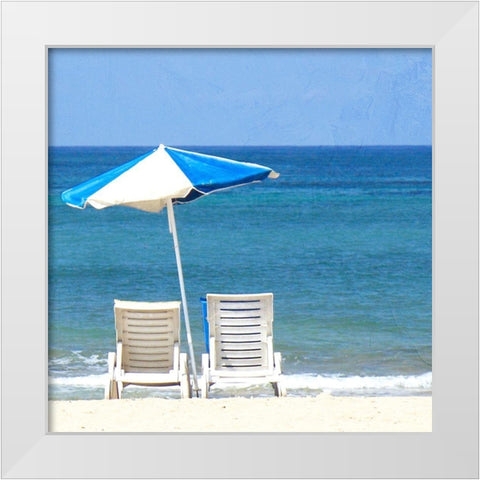 Beach Stripes 2 White Modern Wood Framed Art Print by Allen, Kimberly