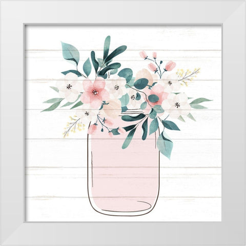 Floral Jar 2 White Modern Wood Framed Art Print by Allen, Kimberly