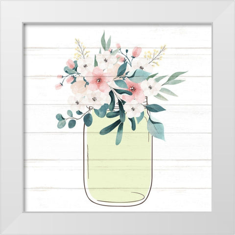 Floral Jar 3 White Modern Wood Framed Art Print by Allen, Kimberly