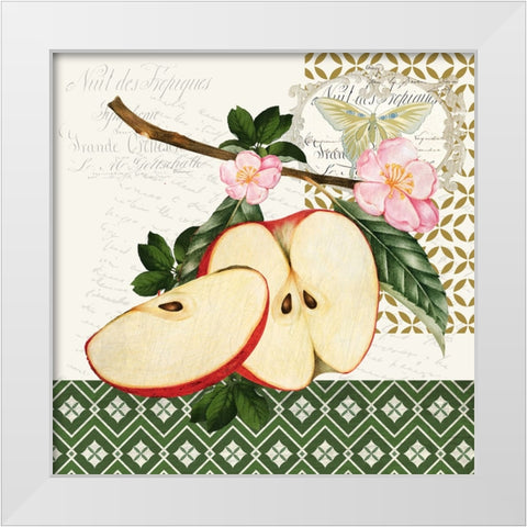 Apples 3 White Modern Wood Framed Art Print by Allen, Kimberly
