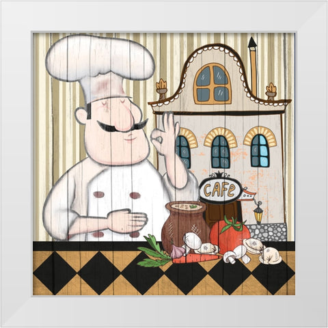 Chef 3 White Modern Wood Framed Art Print by Allen, Kimberly