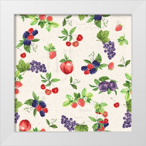 Summer Fruits White Modern Wood Framed Art Print by Allen, Kimberly