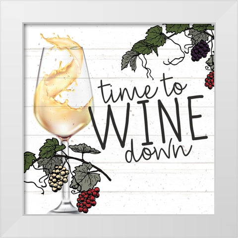 Time to Wine Down White Modern Wood Framed Art Print by Allen, Kimberly