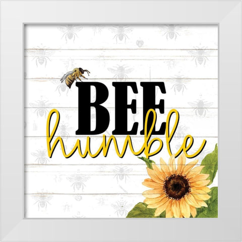 Bee 1 White Modern Wood Framed Art Print by Allen, Kimberly