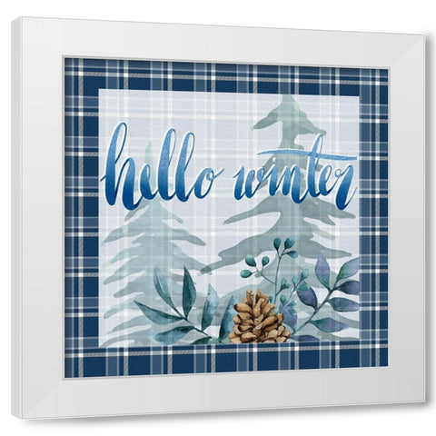 Hello Winter White Modern Wood Framed Art Print by Allen, Kimberly