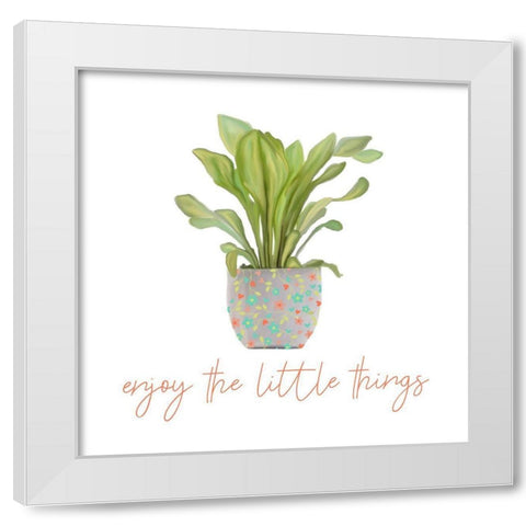 Greens 1 White Modern Wood Framed Art Print by Allen, Kimberly