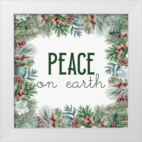 Peace on Earth White Modern Wood Framed Art Print by Allen, Kimberly