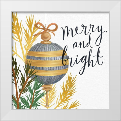 Merry and Bright White Modern Wood Framed Art Print by Allen, Kimberly
