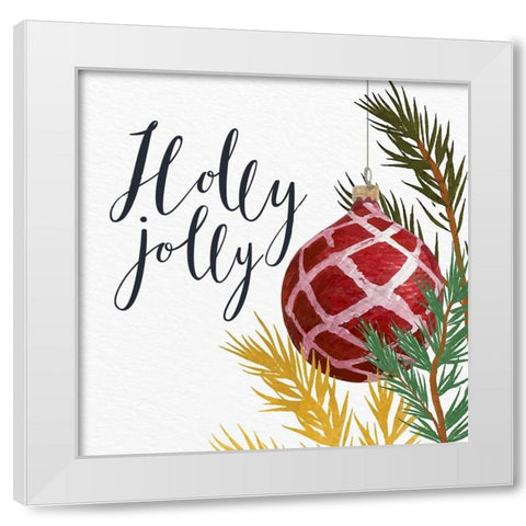 Holly Jolly White Modern Wood Framed Art Print by Allen, Kimberly