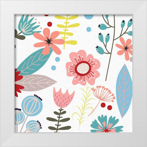 Summer Floral 1 White Modern Wood Framed Art Print by Allen, Kimberly