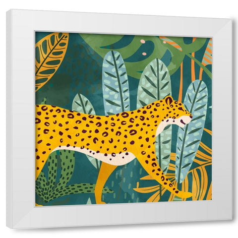 Palm Leopard 2 White Modern Wood Framed Art Print by Allen, Kimberly