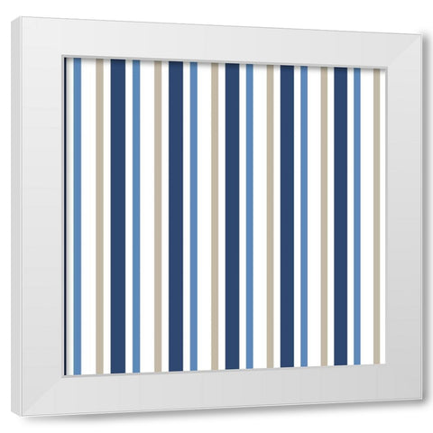 Seaside Stripes Pattern White Modern Wood Framed Art Print by Allen, Kimberly
