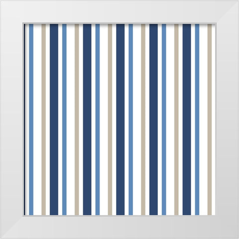 Seaside Stripes Pattern White Modern Wood Framed Art Print by Allen, Kimberly
