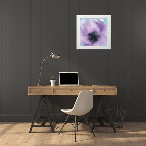 Purple Strokes 2 White Modern Wood Framed Art Print by Allen, Kimberly