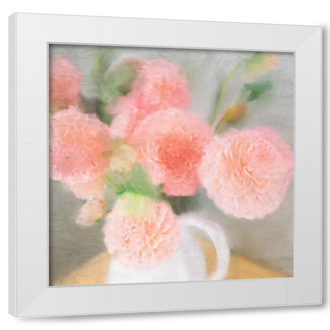 Pink Carnations White Modern Wood Framed Art Print by Allen, Kimberly