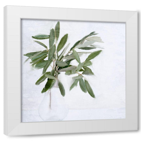 Olive Branches White Modern Wood Framed Art Print by Allen, Kimberly