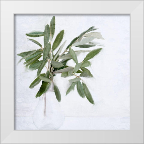 Olive Branches White Modern Wood Framed Art Print by Allen, Kimberly