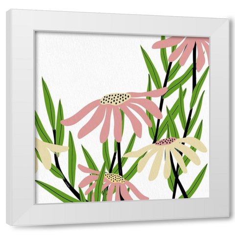 Daisies 2 White Modern Wood Framed Art Print by Allen, Kimberly