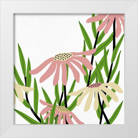Daisies 2 White Modern Wood Framed Art Print by Allen, Kimberly